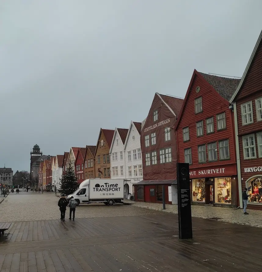 Une photo du quartier Bryggen à Bergen
